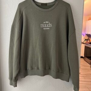 Nuuds Sage Green Crew Neck Sweater